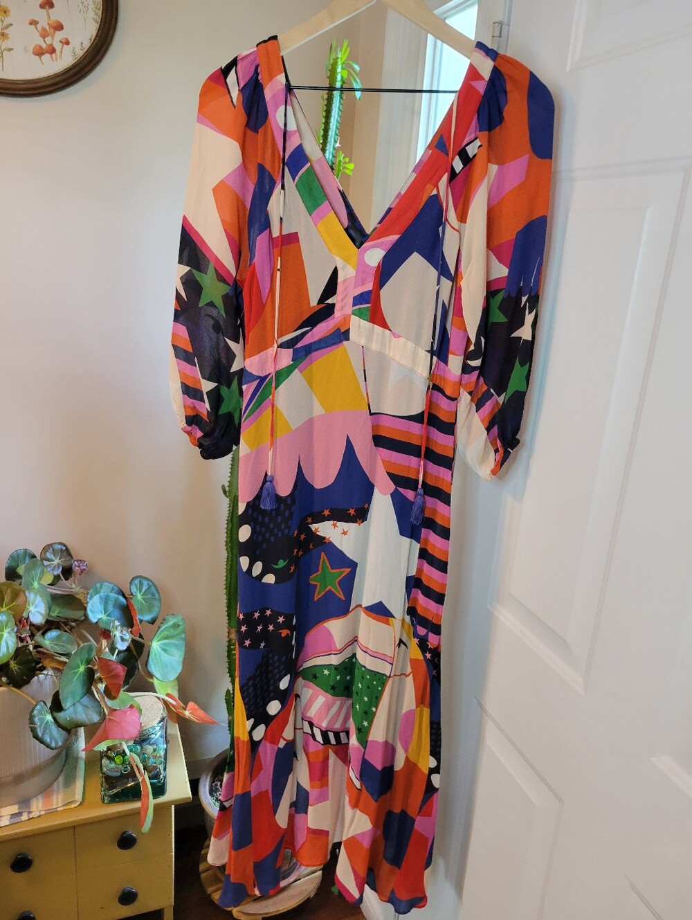 FARM Rio Multicolor Graphic Maxi Dress - Blue, Pink, Orange, Green, White - Picture 5 of 7